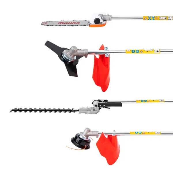 Benzinegrasmaaier 4 in 1 multitool 52 CC Professionele riem inclusief verlengstuk Combigereedschap Heggenschaar Combisysteem 2-takt grasmaaier