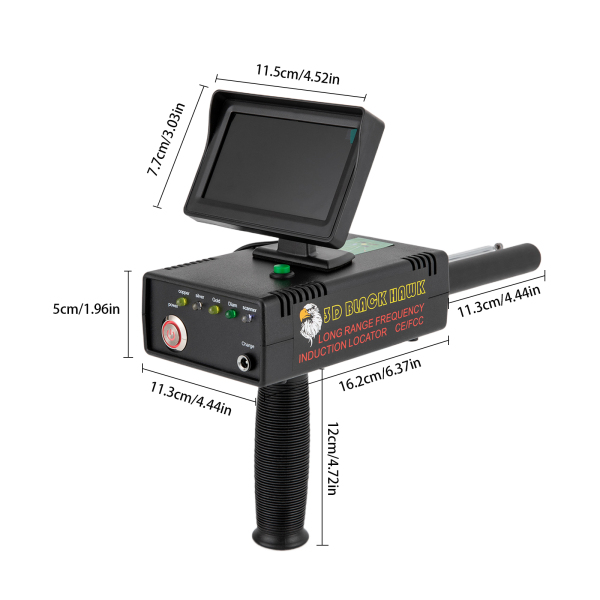 Metaaldetector Metaalzoeker, lange afstand 98,4ft ondergrondse gouddetector, 3D LED-display