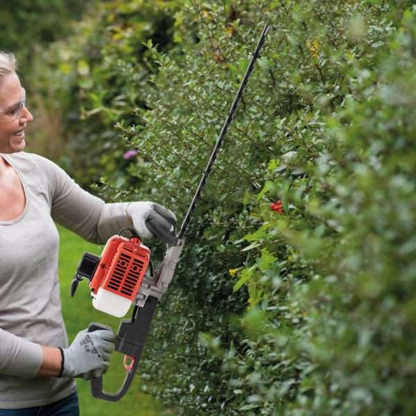 Trimmer, heggenschaar, heggenschaar met dubbele rand