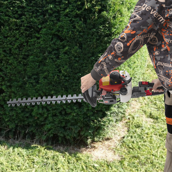 Trimmer, heggenschaar, heggenschaar met dubbele rand
