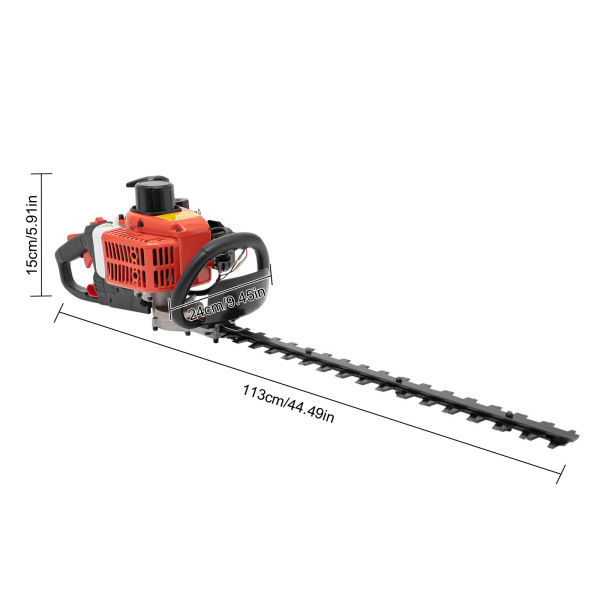 Trimmer, heggenschaar, heggenschaar met dubbele rand