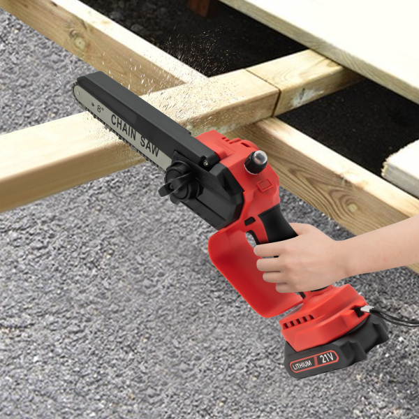 Mini-kettingzaag 8-inch draadloze kettingzaag 2x 2.0 batterij Handmatig oliesysteem Elektrische kettingzaag met één hand Elektrische boomzaag voor het zagen van tuinhout Mini-kettingzaag 8-inch draadloze kettingzaag 2x 2.0 batterij Handmatig oliesysteem Elektrische kettingzaag met één hand Elektrische boomzaag voor het zagen van tuinhout