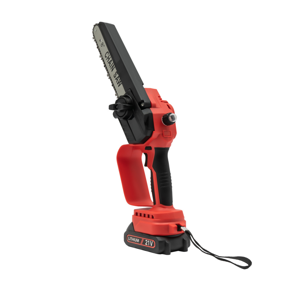 Mini-kettingzaag 8-inch draadloze kettingzaag 2x 2.0 batterij Handmatig oliesysteem Elektrische kettingzaag met één hand Elektrische boomzaag voor het zagen van tuinhout