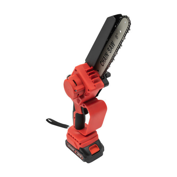 Mini-kettingzaag 8-inch draadloze kettingzaag 2x 2.0 batterij Handmatig oliesysteem Elektrische kettingzaag met één hand Elektrische boomzaag voor het zagen van tuinhout
