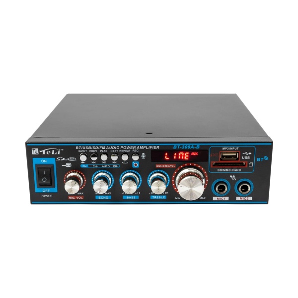 HiFi-stereoversterker - Digitale Bluetooth - FM-audioversterker - 12V/220V - 2CH Ingebouwde Bluetooth-versterker