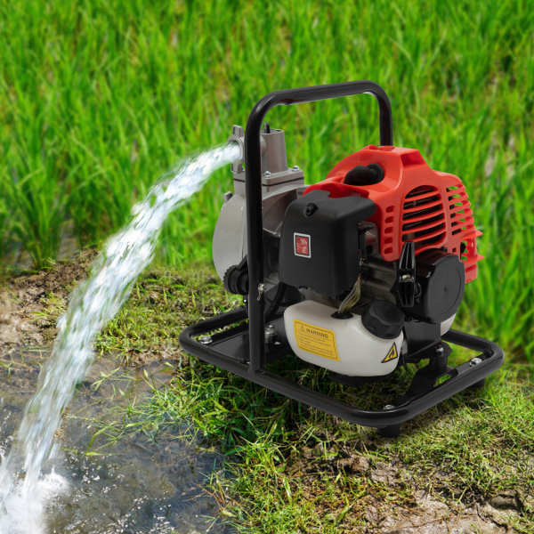 CNCEST 43CC 2-takt benzine waterpomp tuinpomp 1,25 kW 6500 rpm voor irrigatievijveronderhoud