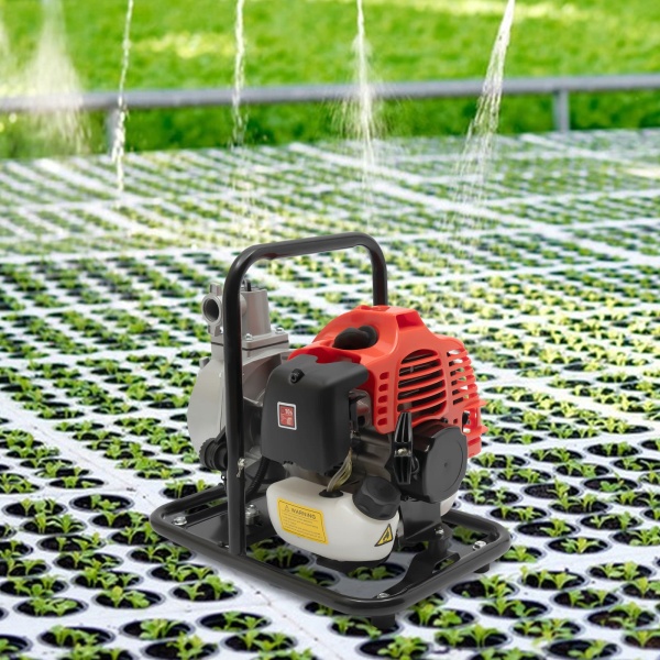 CNCEST 43CC 2-takt benzine waterpomp tuinpomp 1,25 kW 6500 rpm voor irrigatievijveronderhoud