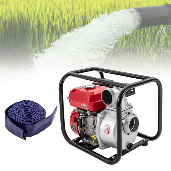 7,5 PK 3" gasaangedreven 4-takt enkele cilinder lucht zelfaanzuigende semi-afvalwaterpomp