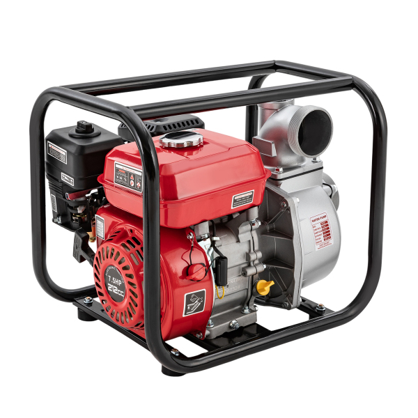 7,5 PK 3" gasaangedreven 4-takt enkele cilinder lucht zelfaanzuigende semi-afvalwaterpomp