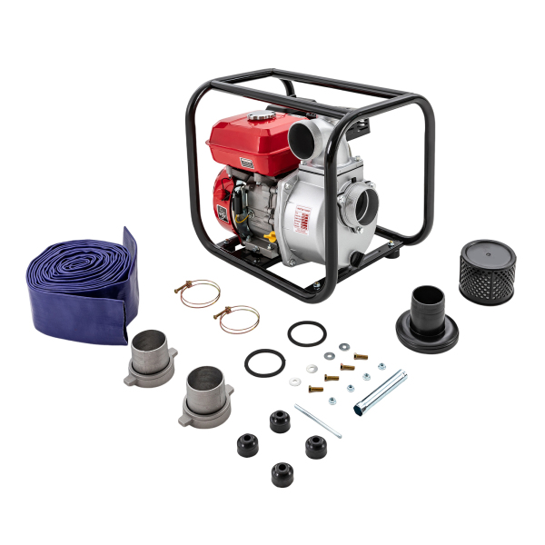 7,5 PK 3" gasaangedreven 4-takt enkele cilinder lucht zelfaanzuigende semi-afvalwaterpomp