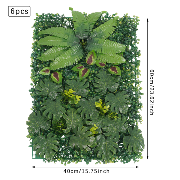 6PCS 40*60cm Groene Muren, Kunstmatige Groene Muur, Kunstmatige Groene Achtergrond Muurdecoratie