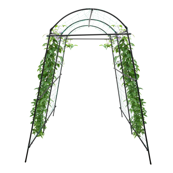 Plantensteun, tuinlatwerk voor planten, plantenklimhulpmiddel, 1,15 x 1,83 x 2,3 m, zwart