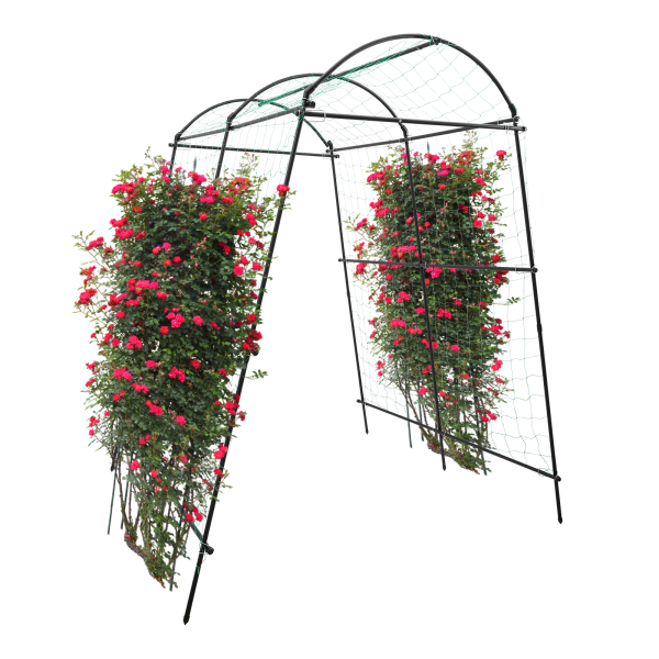 Plantensteun, tuinlatwerk voor planten, plantenklimhulpmiddel, 1,15 x 1,83 x 2,3 m, zwart