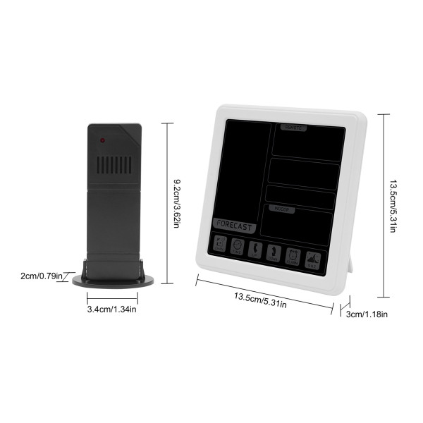 Weerstation met draadloze sensor voor buiten en binnen, weersvoorspelling, temperatuurmonitor