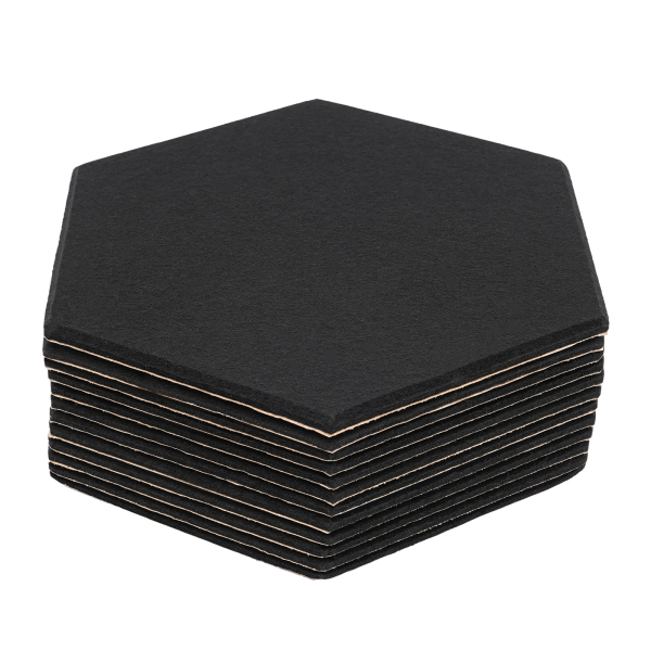 12 stuks, Geluidsabsorberende wand met hoge dichtheid voor wanddecoratie en akoestische behandeling, 30*35cm, Zwart
