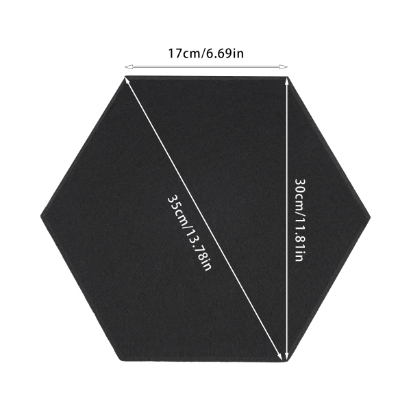 12 stuks, Geluidsabsorberende wand met hoge dichtheid voor wanddecoratie en akoestische behandeling, 30*35cm, Zwart