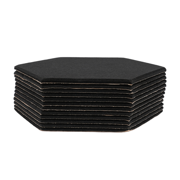 12 stuks, Geluidsabsorberende wand met hoge dichtheid voor wanddecoratie en akoestische behandeling, 30*35cm, Zwart