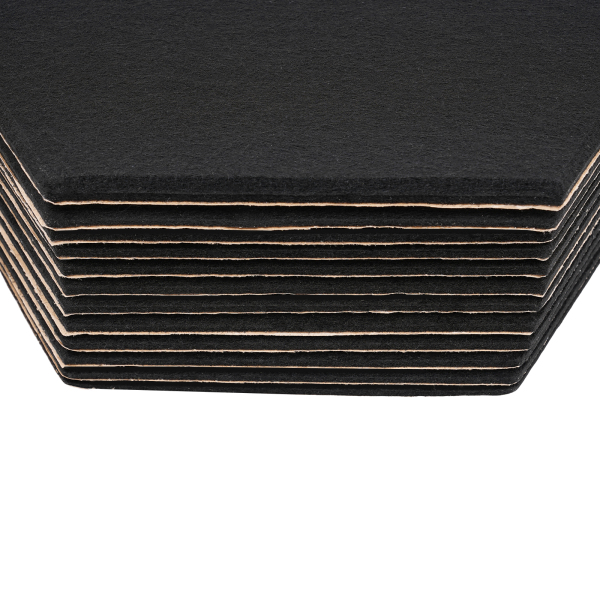 12 stuks, Geluidsabsorberende wand met hoge dichtheid voor wanddecoratie en akoestische behandeling, 30*35cm, Zwart