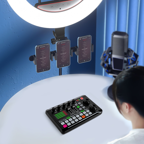 Sound Mixer Effects Board, Bluetooth-compatibele geluidskaart met meerdere geluidseffecten en LED-lampjes