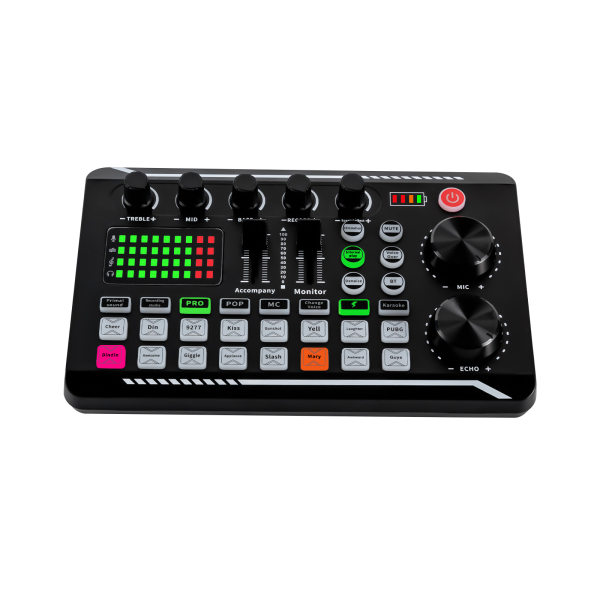 Sound Mixer Effects Board, Bluetooth-compatibele geluidskaart met meerdere geluidseffecten en LED-lampjes