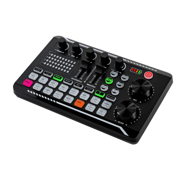 Sound Mixer Effects Board, Bluetooth-compatibele geluidskaart met meerdere geluidseffecten en LED-lampjes