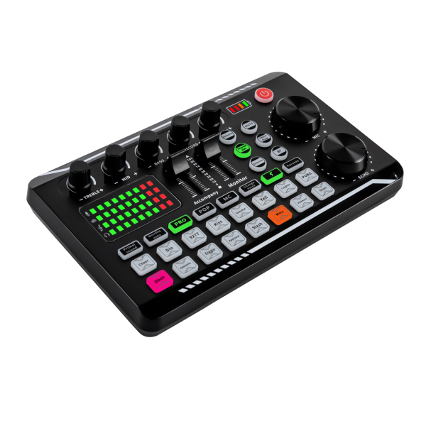 Sound Mixer Effects Board, Bluetooth-compatibele geluidskaart met meerdere geluidseffecten en LED-lampjes