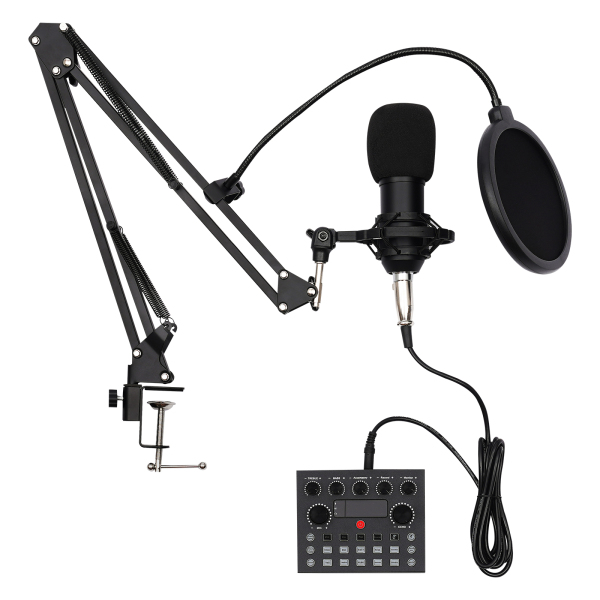 Podcastmicrofoon met stemwisselaar, studiocondensatormicrofoon voor zangopname, pc, TikTok, YouTube