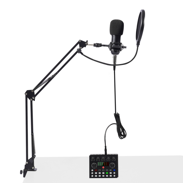 Podcastmicrofoon met stemwisselaar, studiocondensatormicrofoon voor zangopname, pc, TikTok, YouTube
