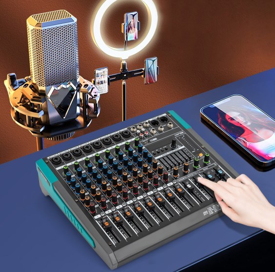 Professionele audiomixer, 8-kanaals audiomixer