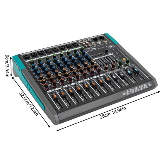 Professionele audiomixer, 8-kanaals audiomixer Professionele audiomixer, 8-kanaals audiomixer