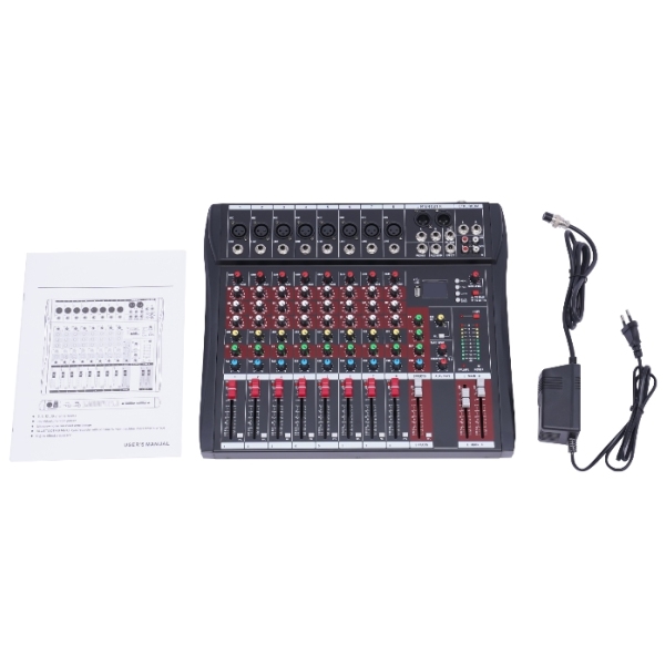 Draagbare 8-kanaalsmixer, DJ-mixer, driebands-equalizer met Bluetooth USB voor KTV Karaoke Party