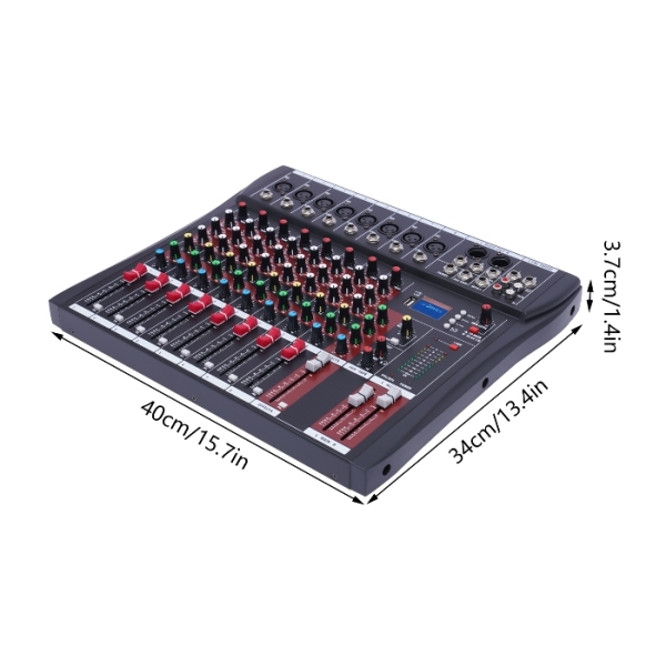Draagbare 8-kanaalsmixer, DJ-mixer, driebands-equalizer met Bluetooth USB voor KTV Karaoke Party