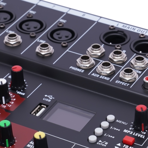 Draagbare 8-kanaalsmixer, DJ-mixer, driebands-equalizer met Bluetooth USB voor KTV Karaoke Party
