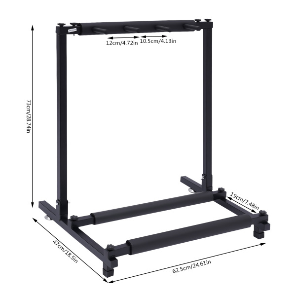 3-voudige gitaarstandaard, multi-gitaarstandaard, afneembaar ontwerp, 62,5*47*73 cm, Zwart 3-voudige gitaarstandaard, multi-gitaarstandaard, afneembaar ontwerp, 62,5*47*73 cm, Zwart