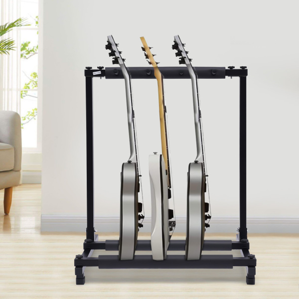 3-voudige gitaarstandaard, multi-gitaarstandaard, afneembaar ontwerp, 62,5*47*73 cm, Zwart 3-voudige gitaarstandaard, multi-gitaarstandaard, afneembaar ontwerp, 62,5*47*73 cm, Zwart