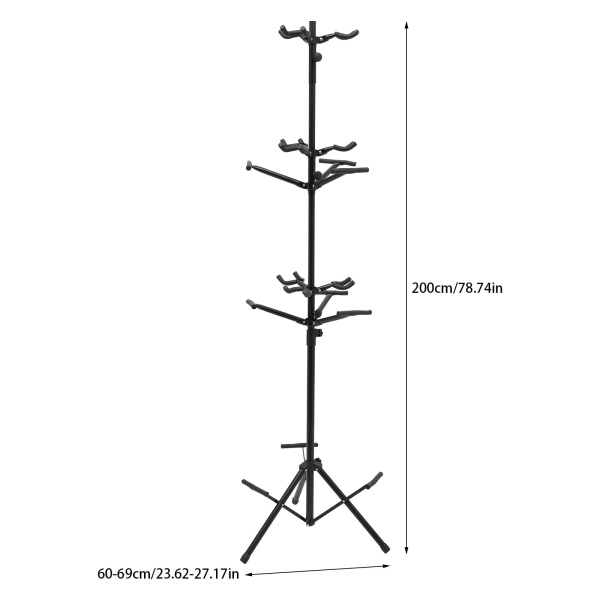9 Multi-standaard voor gitaar, ukelele, bas, 3-laags staande standaardhouder - verticale stijl 9 Multi-standaard voor gitaar, ukelele, bas, 3-laags staande standaardhouder - verticale stijl