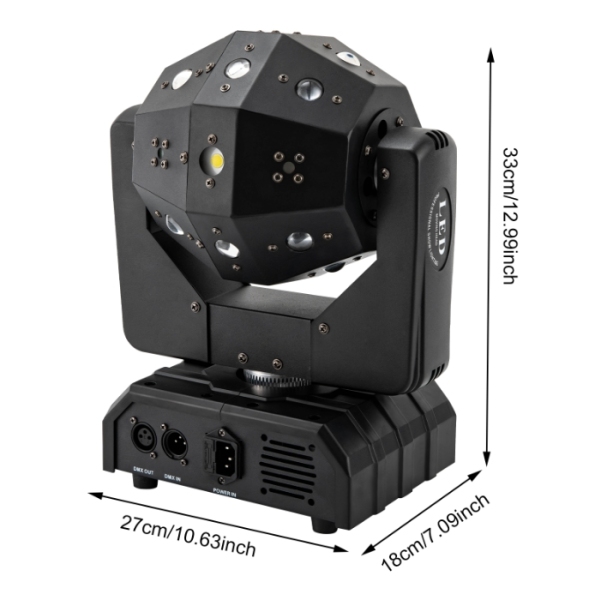 120 W, 16 LED roterende flitser drie in één, RGBW DMX, geschikt voor podiumfeesten, bruiloften 120 W, 16 LED roterende flitser drie in één, RGBW DMX, geschikt voor podiumfeesten, bruiloften