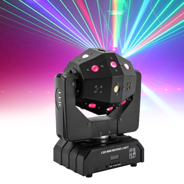 120 W, 16 LED roterende flitser drie in één, RGBW DMX, geschikt voor podiumfeesten, bruiloften 120 W, 16 LED roterende flitser drie in één, RGBW DMX, geschikt voor podiumfeesten, bruiloften