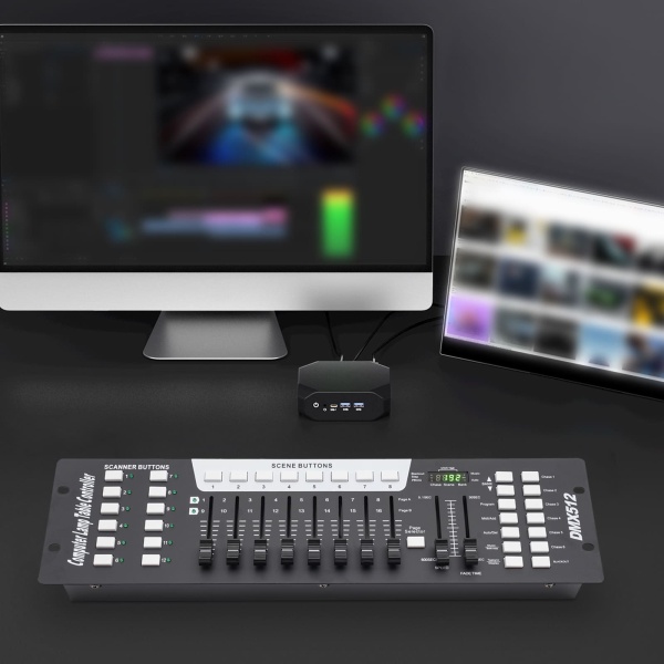 Professionele 192-kanaals DMX-controller voor podiumverlichting, slave-spotlight, DJ, club, feest
