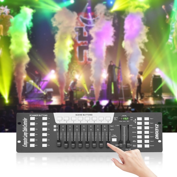 Professionele 192-kanaals DMX-controller voor podiumverlichting, slave-spotlight, DJ, club, feest