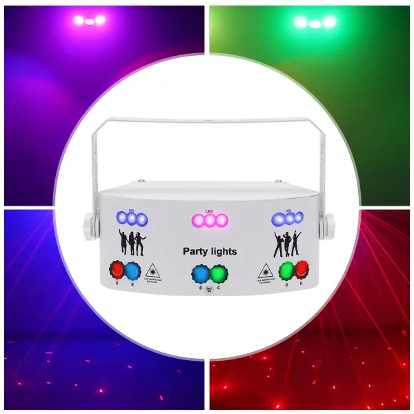 15 Lens Disco Party Light, Indoor DJ Podiumverlichting DMX 512 Geluidsgeactiveerde 192 Patronen Projector (Wit) 15 Lens Disco Party Light, Indoor DJ Podiumverlichting DMX 512 Geluidsgeactiveerde 192 Patronen Projector (Wit)