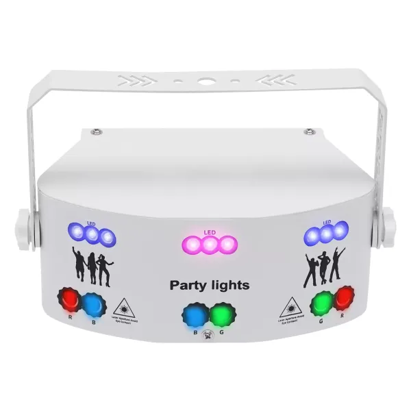 15 Lens Disco Party Light, Indoor DJ Podiumverlichting DMX 512 Geluidsgeactiveerde 192 Patronen Projector (Wit)