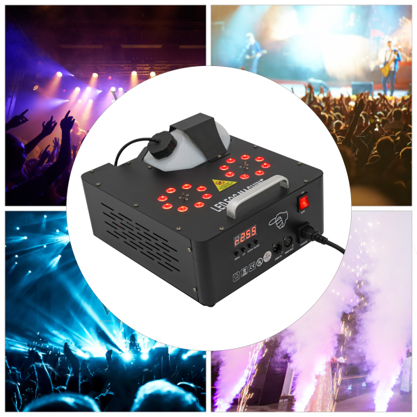 Mistmachine met lichten, rookmachine 16 kleurrijk met led-lichten, rookmachine voor feest Halloween Kerstmis DJ Disco