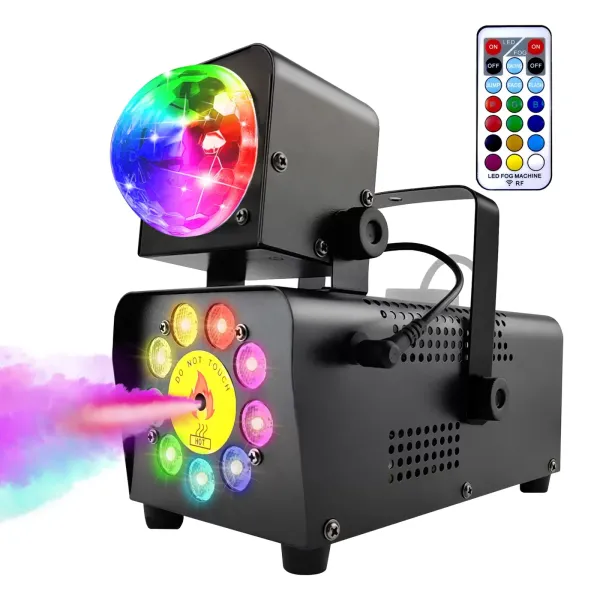 Mini-rookmachine met discobaleffect 500W LED RGB-lichtrookmachine met afstandsbediening 2000 CFM-vloeistof