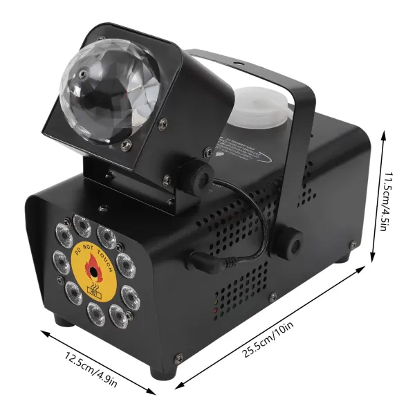 Mini-rookmachine met discobaleffect 500W LED RGB-lichtrookmachine met afstandsbediening 2000 CFM-vloeistof