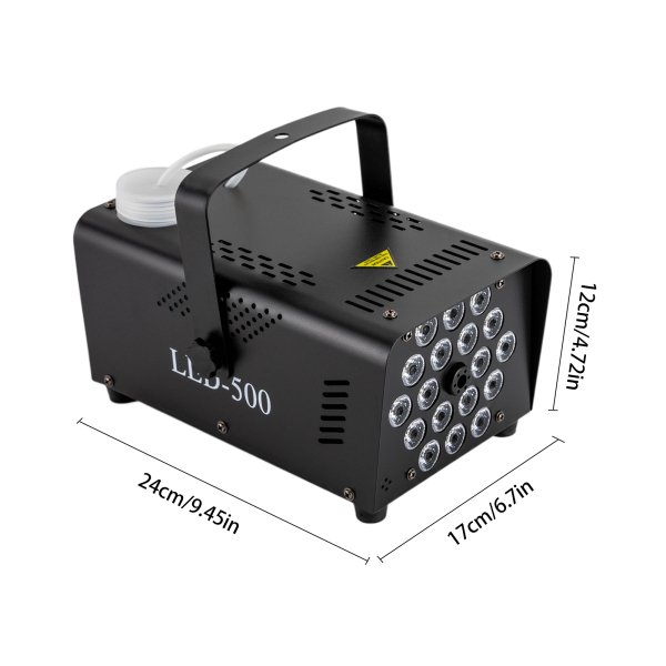 CNCEST Verbeterde mistmachine met verlichting 18 LED, draagbare rookmachine 500 W met 13 kleuren lichteffect en afstandsbediening, buitenmist Automotive voor feesten