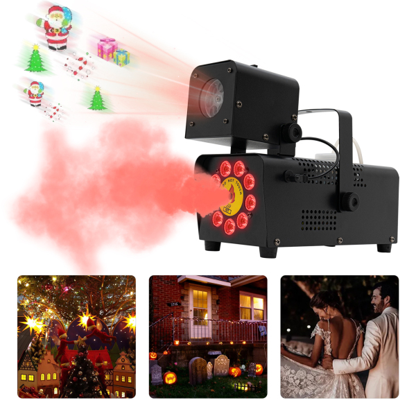 9 LED-rookmachine + patroonlicht 10 * 5 * 8,3 inch Geschikt voor het creëren van goede podiumeffecten en unieke optredens tijdens festivalsfeesten