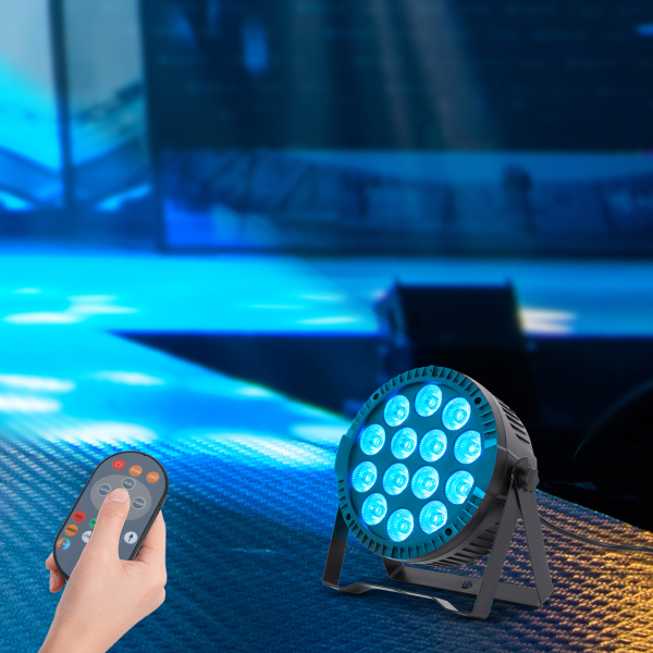 LED RGBW Spotlight, podiumspot, RGBW Spotlight, voor bruiloften, bars, concerttours, dimmen: 0-100, 22*23.5*8, zwart