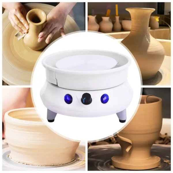 Keramische aardewerkschijven, elektrische aardewerkschijf, kinderaardewerkschijf, DIY Clay Craft, 15cm, 120W, geschikt voor thuis en op school