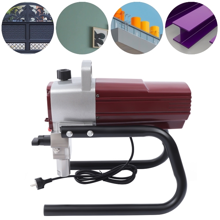 1800W 220V airless verfspuit met instelbare spuitdruk en slang voor muur, plafond, hout